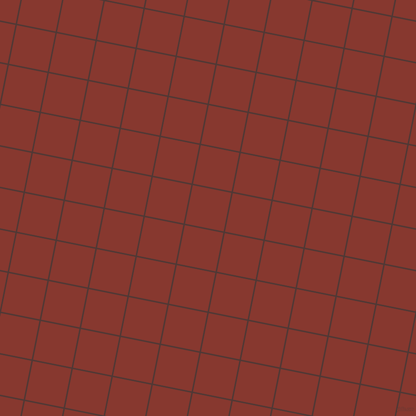 79/169 degree angle diagonal checkered chequered lines, 3 pixel line width, 81 pixel square size, Cocoa Bean and Crab Apple plaid checkered seamless tileable