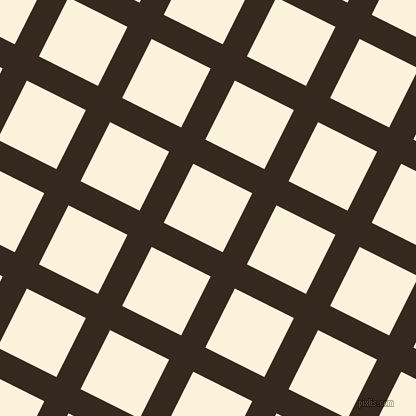 63/153 degree angle diagonal checkered chequered lines, 27 pixel line width, 66 pixel square size, Cocoa Brown and Early Dawn plaid checkered seamless tileable