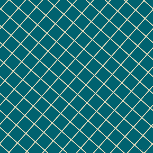 48/138 degree angle diagonal checkered chequered lines, 3 pixel lines width, 38 pixel square size, Coconut Cream and Blue Lagoon plaid checkered seamless tileable
