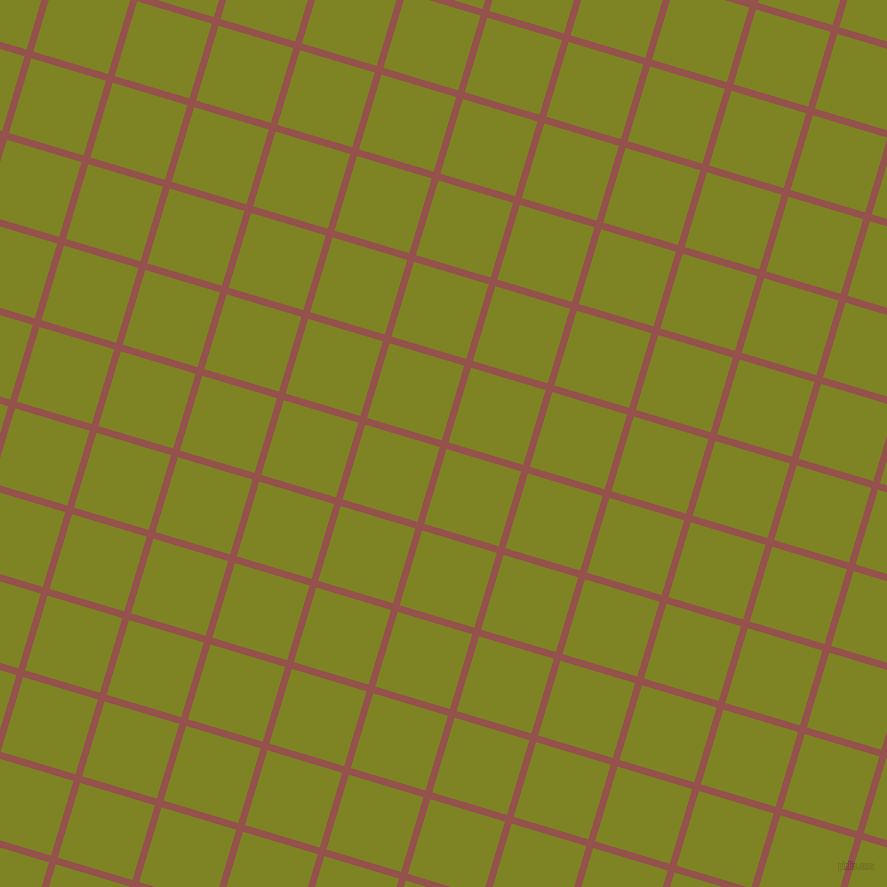 73/163 degree angle diagonal checkered chequered lines, 7 pixel line width, 78 pixel square size, Copper Rust and Trendy Green plaid checkered seamless tileable