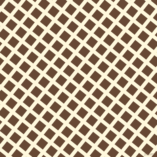 51/141 degree angle diagonal checkered chequered lines, 13 pixel lines width, 30 pixel square size, Corn Silk and Jambalaya plaid checkered seamless tileable