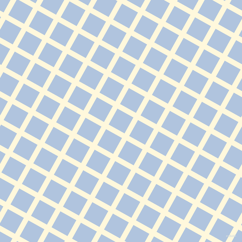61/151 degree angle diagonal checkered chequered lines, 18 pixel line width, 62 pixel square size, Corn Silk and Light Steel Blue plaid checkered seamless tileable