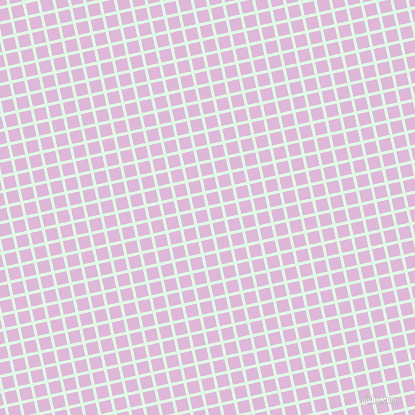 13/103 degree angle diagonal checkered chequered lines, 3 pixel line width, 12 pixel square size, Cosmic Latte and French Lilac plaid checkered seamless tileable