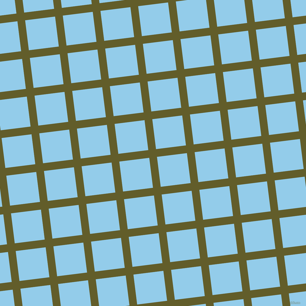 7/97 degree angle diagonal checkered chequered lines, 27 pixel line width, 105 pixel square size, Costa Del Sol and Cornflower plaid checkered seamless tileable
