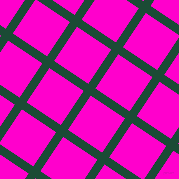 56/146 degree angle diagonal checkered chequered lines, 29 pixel line width, 141 pixel square size, County Green and Hot Magenta plaid checkered seamless tileable