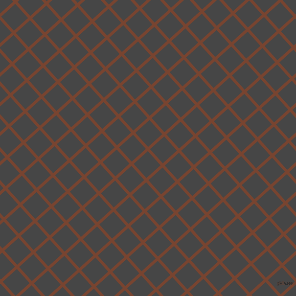 42/132 degree angle diagonal checkered chequered lines, 6 pixel line width, 39 pixel square size, Cumin and Charcoal plaid checkered seamless tileable