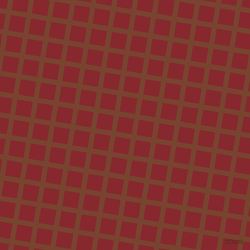 81/171 degree angle diagonal checkered chequered lines, 10 pixel lines width, 31 pixel square size, Cumin and Flame Red plaid checkered seamless tileable