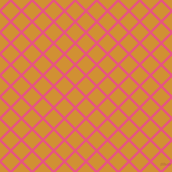 45/135 degree angle diagonal checkered chequered lines, 8 pixel lines width, 43 pixel square size, Dark Pink and Fuel Yellow plaid checkered seamless tileable