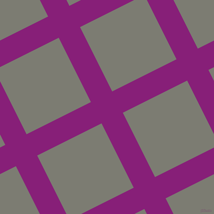 27/117 degree angle diagonal checkered chequered lines, 78 pixel lines width, 236 pixel square size, Dark Purple and Tapa plaid checkered seamless tileable