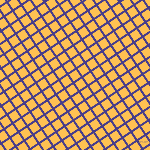 34/124 degree angle diagonal checkered chequered lines, 7 pixel line width, 29 pixel square size, Dark Slate Blue and Golden Tainoi plaid checkered seamless tileable