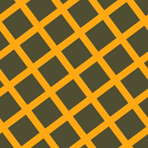 37/127 degree angle diagonal checkered chequered lines, 23 pixel line width, 76 pixel square size, Dark Tangerine and Camouflage plaid checkered seamless tileable