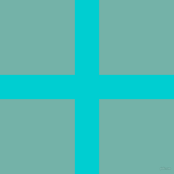 checkered chequered horizontal vertical lines, 79 pixel lines width, 488 pixel square size, Dark Turquoise and Gulf Stream plaid checkered seamless tileable