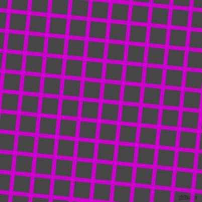 84/174 degree angle diagonal checkered chequered lines, 8 pixel line width, 32 pixel square size, Deep Magenta and Charcoal plaid checkered seamless tileable