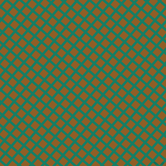 49/139 degree angle diagonal checkered chequered lines, 8 pixel lines width, 22 pixel square size, Deep Sea and Afghan Tan plaid checkered seamless tileable