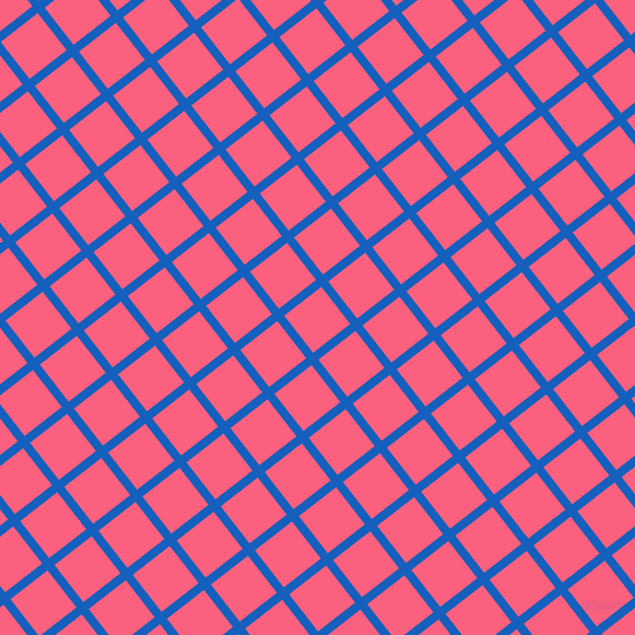 38/128 degree angle diagonal checkered chequered lines, 8 pixel lines width, 43 pixel square size, Denim and Brink Pink plaid checkered seamless tileable