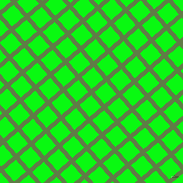 41/131 degree angle diagonal checkered chequered lines, 17 pixel line width, 61 pixel square size, Dingley and Free Speech Green plaid checkered seamless tileable
