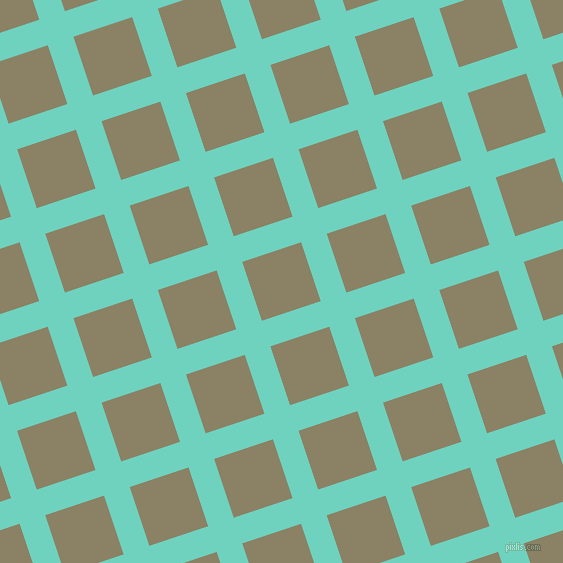 18/108 degree angle diagonal checkered chequered lines, 27 pixel line width, 62 pixel square size, Downy and Granite Green plaid checkered seamless tileable