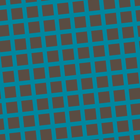 6/96 degree angle diagonal checkered chequered lines, 14 pixel lines width, 36 pixel square size, Eastern Blue and Cork plaid checkered seamless tileable