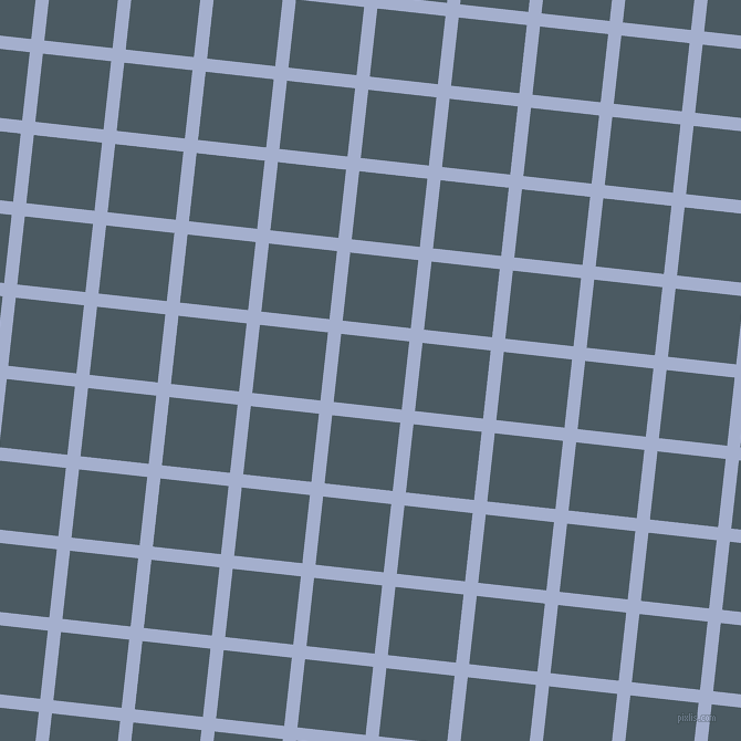 84/174 degree angle diagonal checkered chequered lines, 12 pixel line width, 62 pixel square size, Echo Blue and Fiord plaid checkered seamless tileable