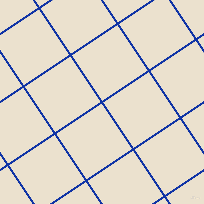 34/124 degree angle diagonal checkered chequered lines, 7 pixel line width, 191 pixel square size, Egyptian Blue and Bleach White plaid checkered seamless tileable