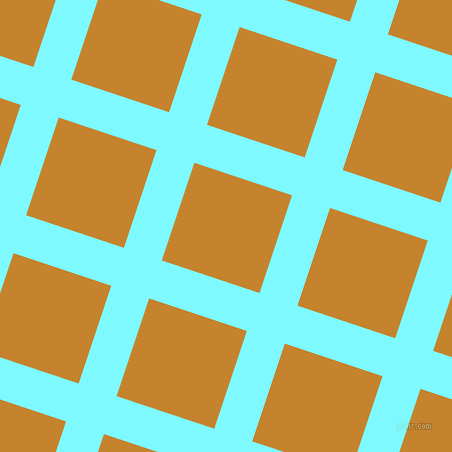 72/162 degree angle diagonal checkered chequered lines, 40 pixel line width, 103 pixel square size, Electric Blue and Geebung plaid checkered seamless tileable