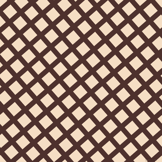 41/131 degree angle diagonal checkered chequered lines, 16 pixel lines width, 33 pixel square size, Espresso and Sazerac plaid checkered seamless tileable
