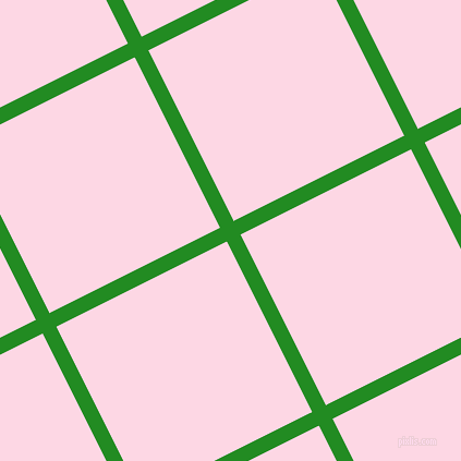 27/117 degree angle diagonal checkered chequered lines, 14 pixel line width, 175 pixel square size, Forest Green and Pig Pink plaid checkered seamless tileable