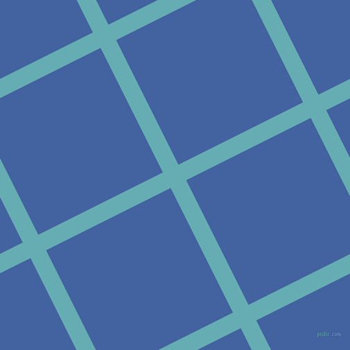 27/117 degree angle diagonal checkered chequered lines, 25 pixel line width, 201 pixel square size, Fountain Blue and Mariner plaid checkered seamless tileable