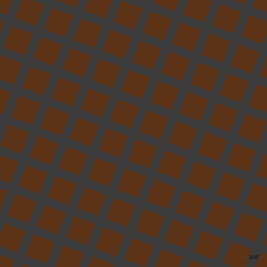 69/159 degree angle diagonal checkered chequered lines, 17 pixel line width, 45 pixel square size, Fuscous Grey and Baker