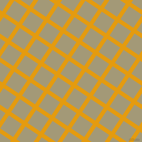 56/146 degree angle diagonal checkered chequered lines, 14 pixel lines width, 53 pixel square size, Gamboge and Tallow plaid checkered seamless tileable