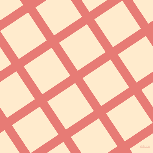 34/124 degree angle diagonal checkered chequered lines, 30 pixel line width, 114 pixel square size, Geraldine and Blanched Almond plaid checkered seamless tileable