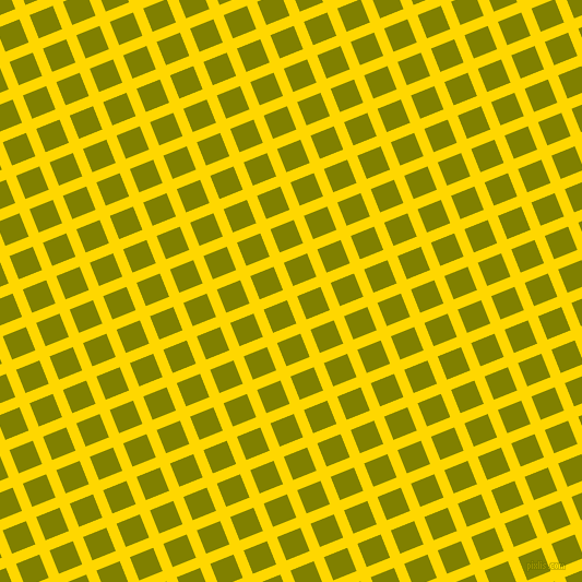 22/112 degree angle diagonal checkered chequered lines, 10 pixel lines width, 23 pixel square size, Gold and Olive plaid checkered seamless tileable