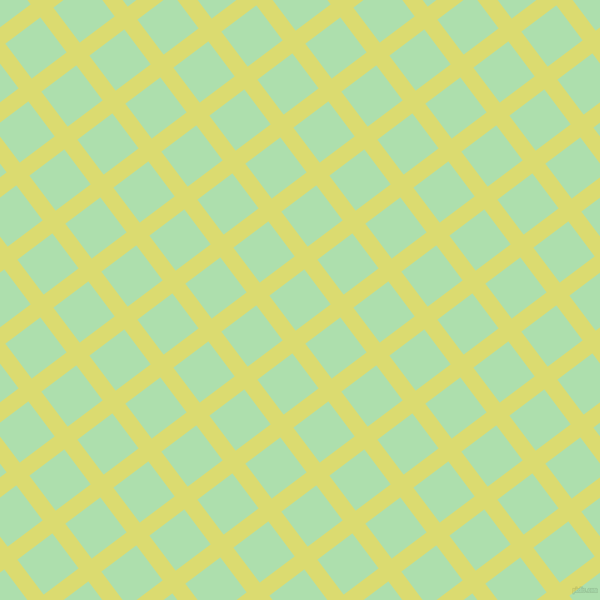 37/127 degree angle diagonal checkered chequered lines, 23 pixel line width, 62 pixel square size, Goldenrod and Moss Green plaid checkered seamless tileable