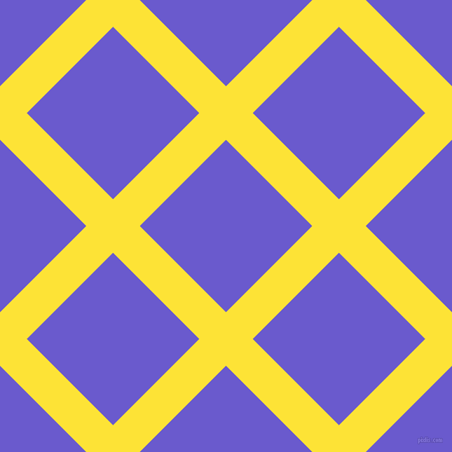 45/135 degree angle diagonal checkered chequered lines, 54 pixel lines width, 174 pixel square size, Gorse and Slate Blue plaid checkered seamless tileable
