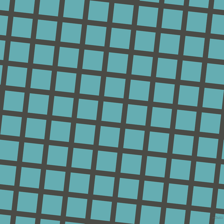 84/174 degree angle diagonal checkered chequered lines, 18 pixel line width, 67 pixel square size, Gravel and Fountain Blue plaid checkered seamless tileable