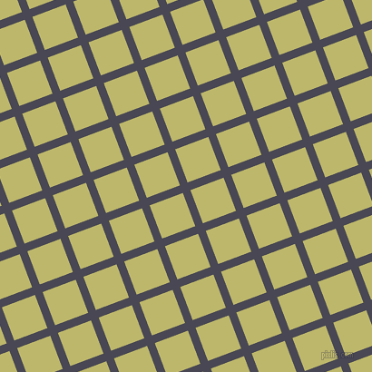 21/111 degree angle diagonal checkered chequered lines, 9 pixel line width, 39 pixel square size, Gun Powder and Dark Khaki plaid checkered seamless tileable