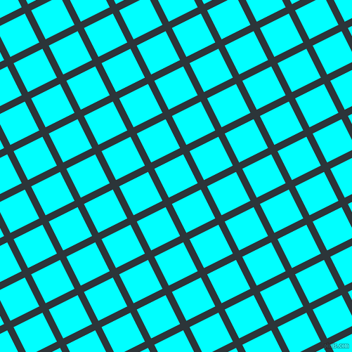 27/117 degree angle diagonal checkered chequered lines, 10 pixel line width, 46 pixel square size, Gunmetal and Aqua plaid checkered seamless tileable