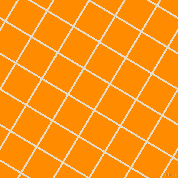 59/149 degree angle diagonal checkered chequered lines, 6 pixel lines width, 95 pixel square size, Half Spanish White and Dark Orange plaid checkered seamless tileable