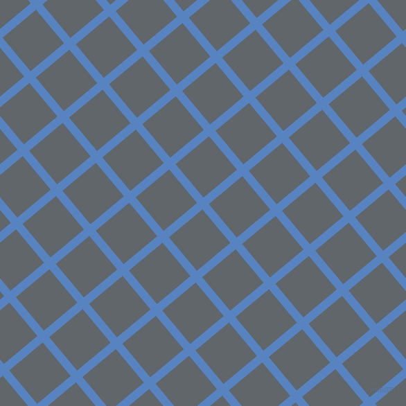 40/130 degree angle diagonal checkered chequered lines, 12 pixel line width, 63 pixel square size, Havelock Blue and Shuttle Grey plaid checkered seamless tileable