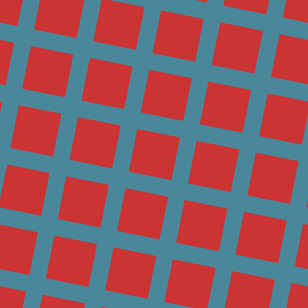 79/169 degree angle diagonal checkered chequered lines, 54 pixel lines width, 139 pixel square size, Hippie Blue and Persian Red plaid checkered seamless tileable