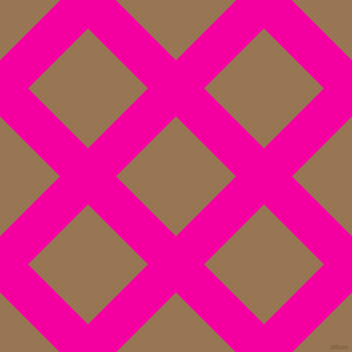 45/135 degree angle diagonal checkered chequered lines, 82 pixel line width, 175 pixel square size, Hollywood Cerise and Pale Brown plaid checkered seamless tileable