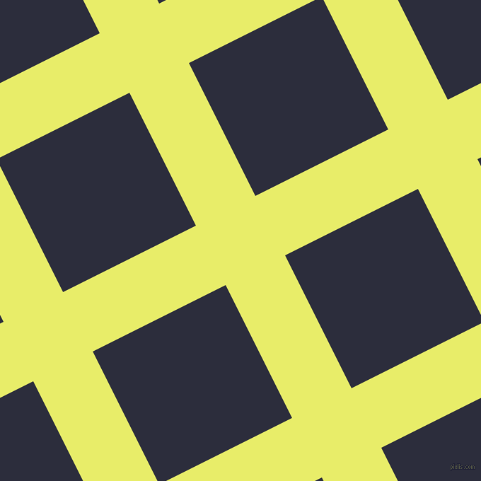 27/117 degree angle diagonal checkered chequered lines, 94 pixel line width, 210 pixel square size, Honeysuckle and Black Rock plaid checkered seamless tileable