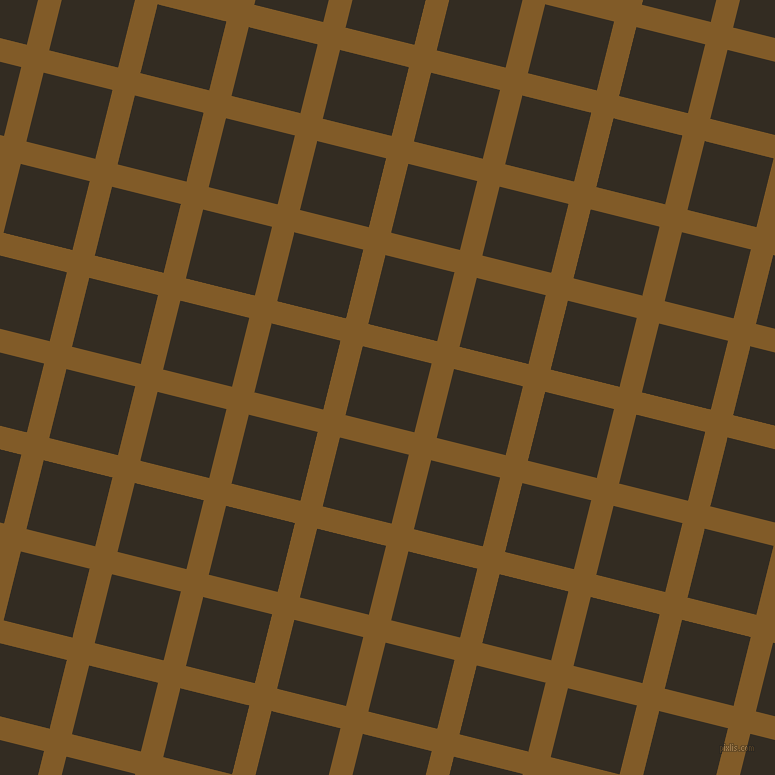 76/166 degree angle diagonal checkered chequered lines, 23 pixel line width, 71 pixel square size, Hot Curry and Black Magic plaid checkered seamless tileable