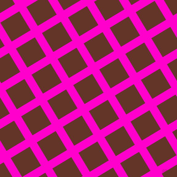31/121 degree angle diagonal checkered chequered lines, 27 pixel lines width, 72 pixel square size, Hot Magenta and Hairy Heath plaid checkered seamless tileable