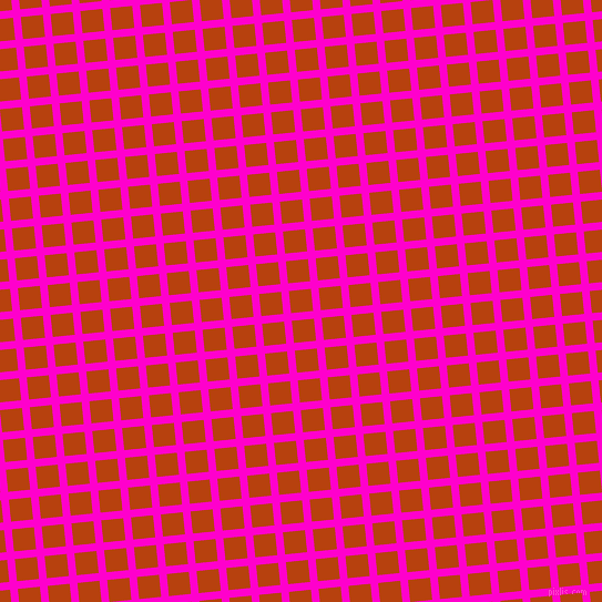 6/96 degree angle diagonal checkered chequered lines, 7 pixel lines width, 20 pixel square size, Hot Magenta and Rust plaid checkered seamless tileable