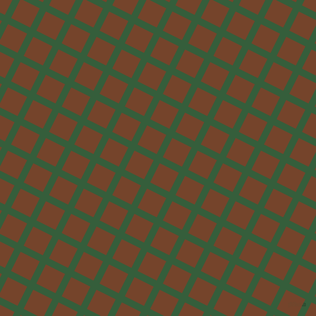 63/153 degree angle diagonal checkered chequered lines, 14 pixel lines width, 44 pixel square size, Hunter Green and Bull Shot plaid checkered seamless tileable