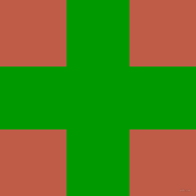 checkered chequered horizontal vertical lines, 210 pixel line width, 444 pixel square size, Islamic Green and Flame Pea plaid checkered seamless tileable