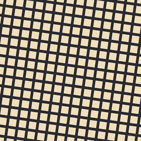 82/172 degree angle diagonal checkered chequered lines, 9 pixel line width, 24 pixel square size, Jaguar and Dutch White plaid checkered seamless tileable