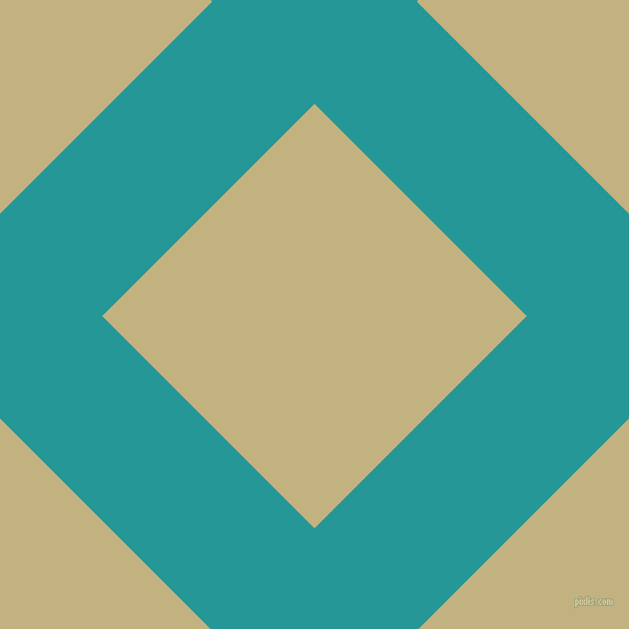 45/135 degree angle diagonal checkered chequered lines, 132 pixel line width, 274 pixel square size, Java and Ecru plaid checkered seamless tileable