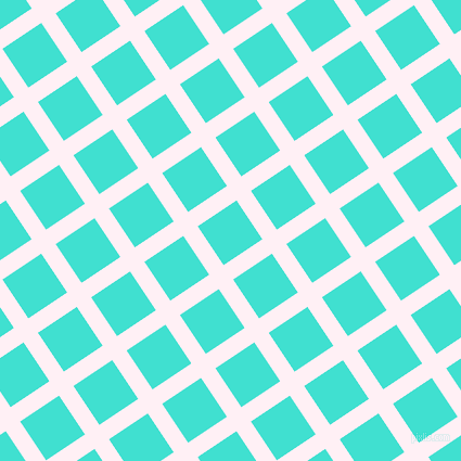 34/124 degree angle diagonal checkered chequered lines, 16 pixel line width, 43 pixel square size, Lavender Blush and Turquoise plaid checkered seamless tileable